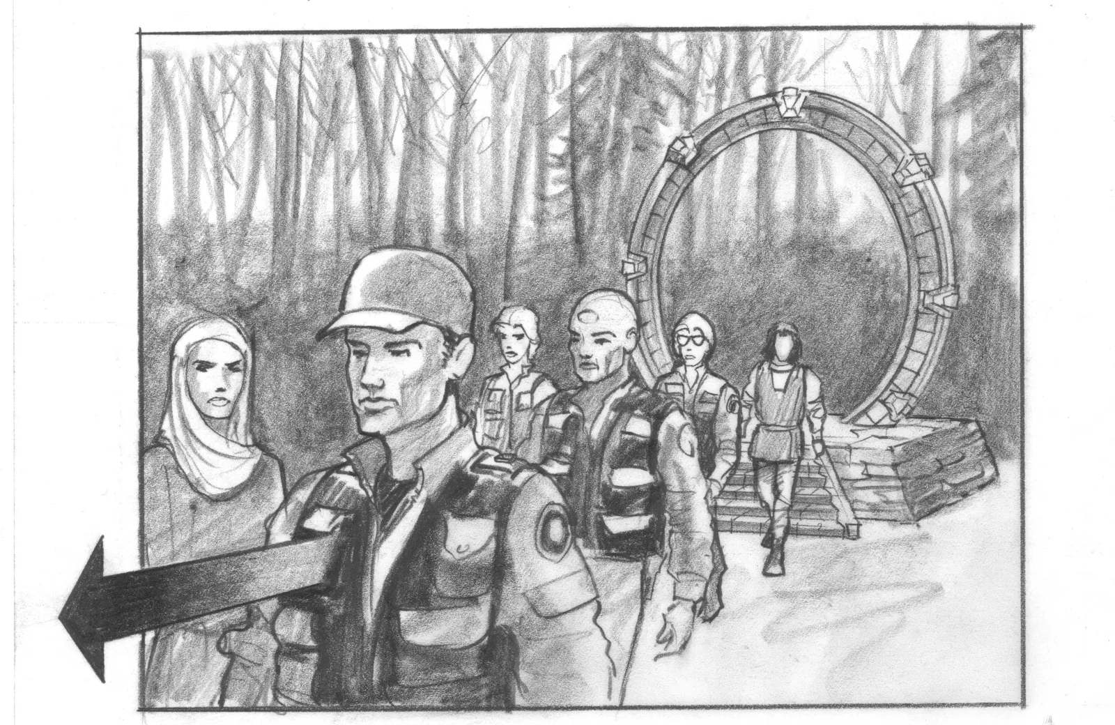 Stargate: SG-1 concept art - storyboards (season 2)