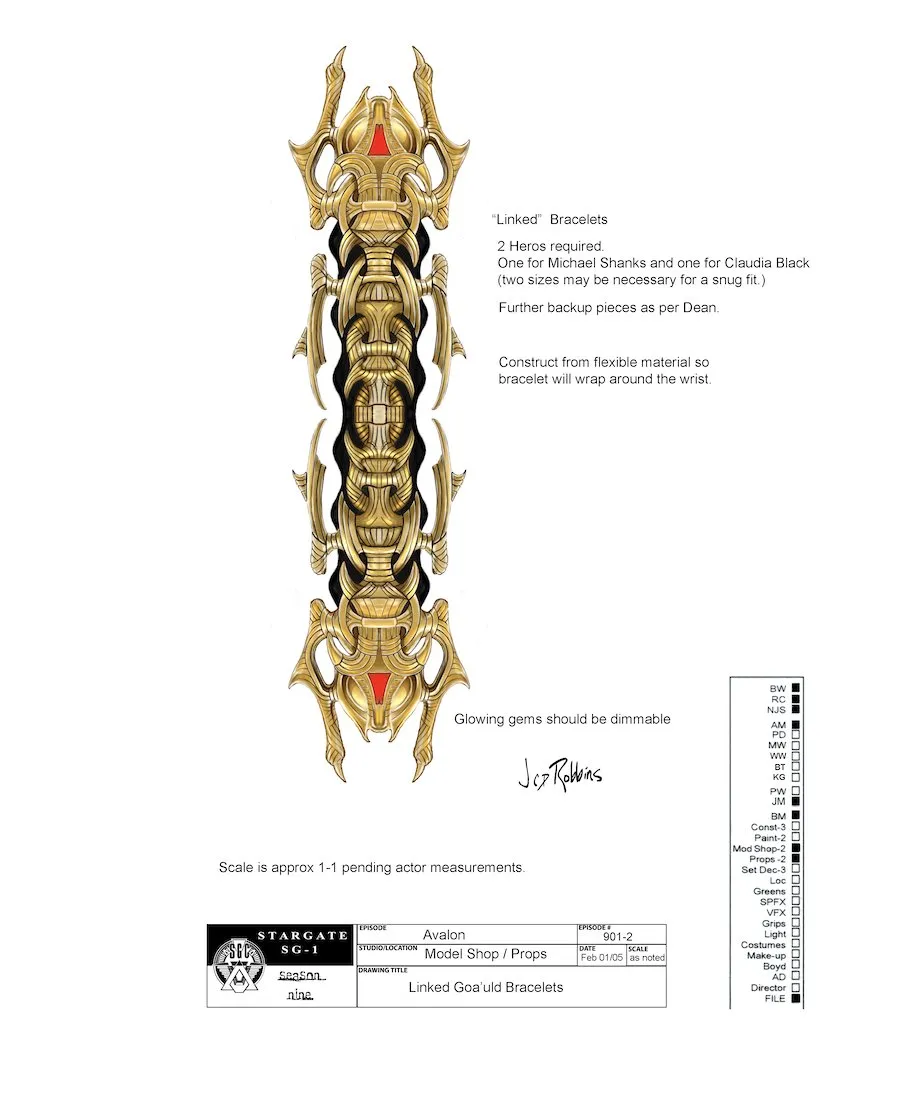 Stargate concept art by James Robbins - Goa'uld linked bracelets
