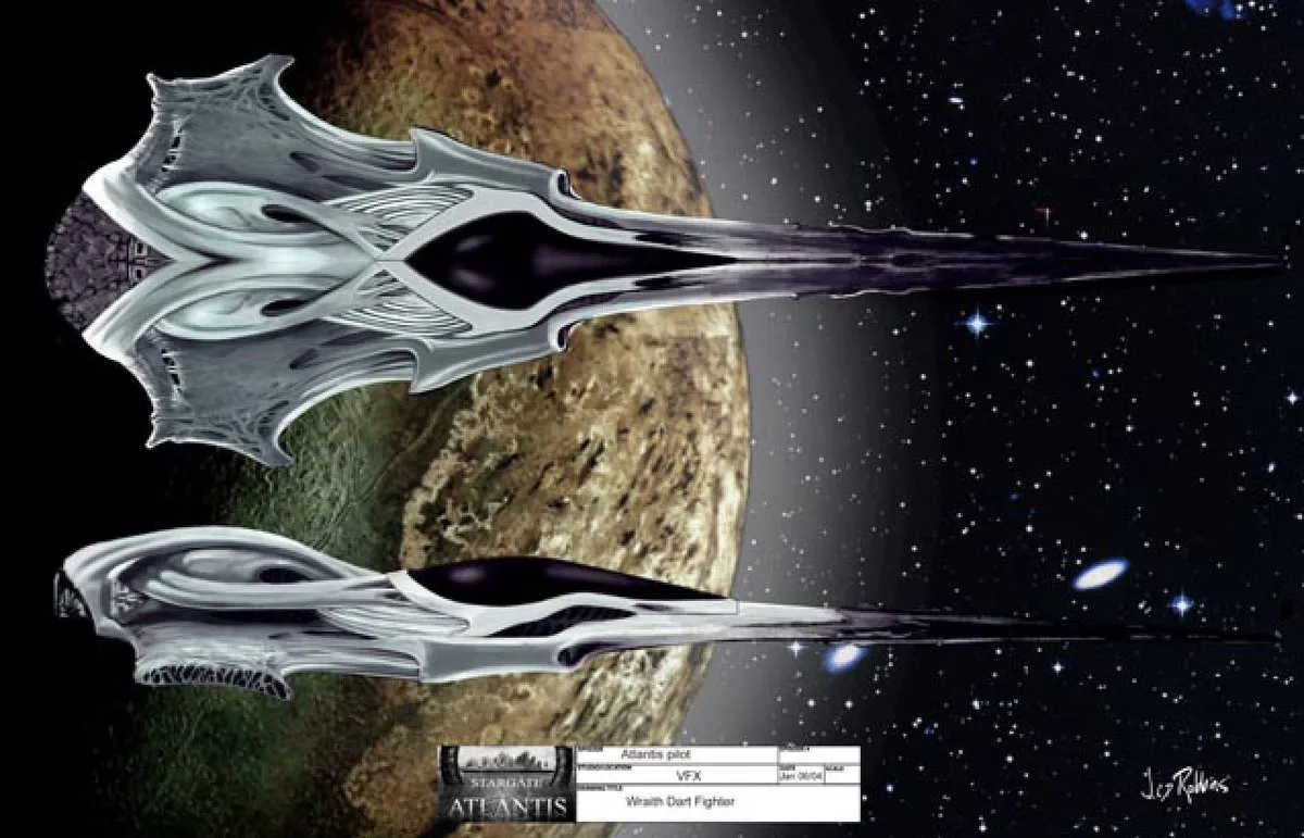 Stargate concept art by James Robbins - Wraith dart