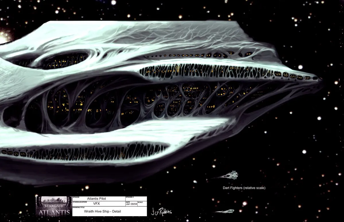 Stargate concept art by James Robbins - Wraith hive ship
