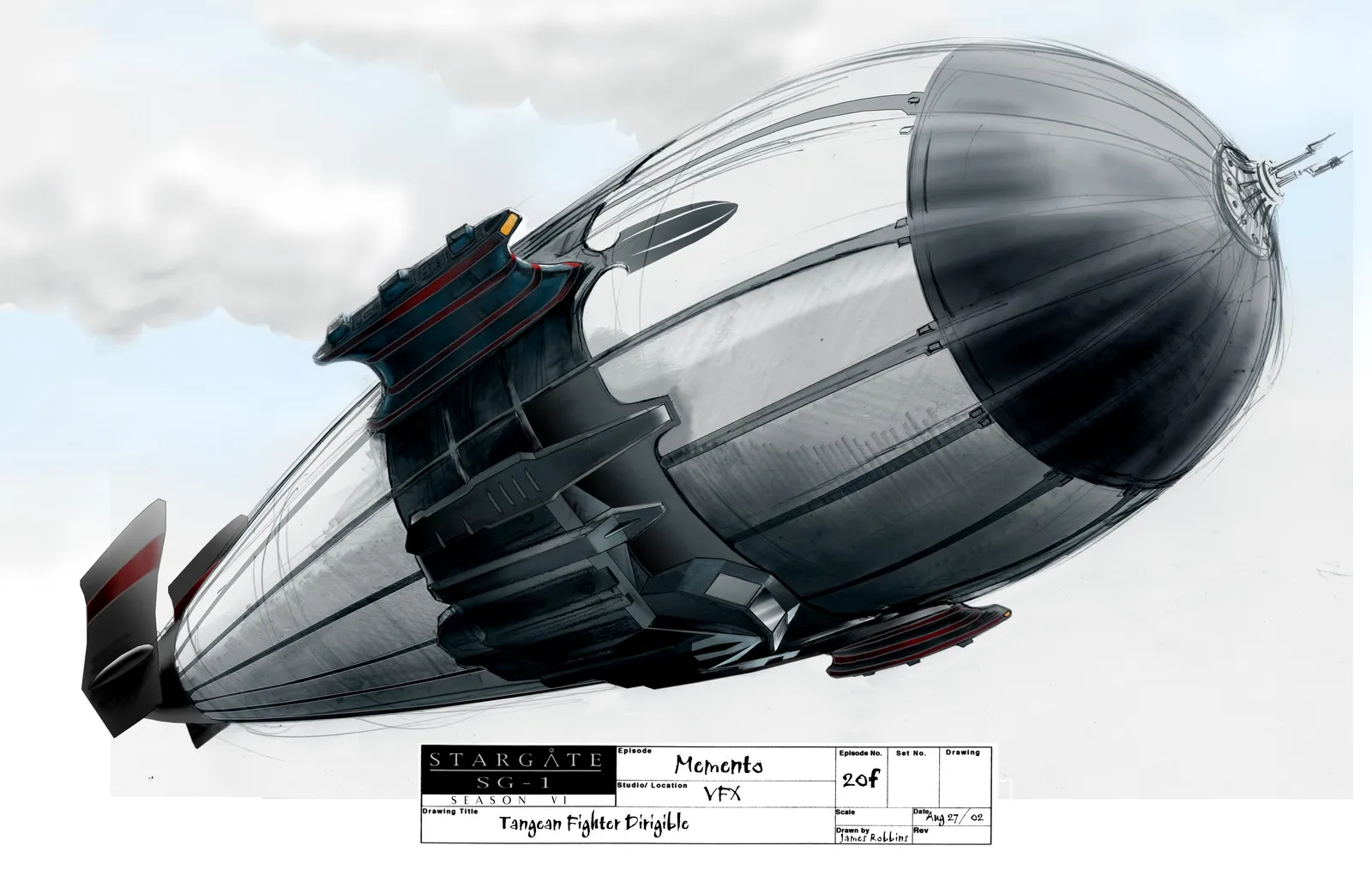 Wow! Tangean Dirigible concept art by James Robbins for #Stargate SG-1's "Memento" #SG1 #ConceptArt #SciFi #SF…