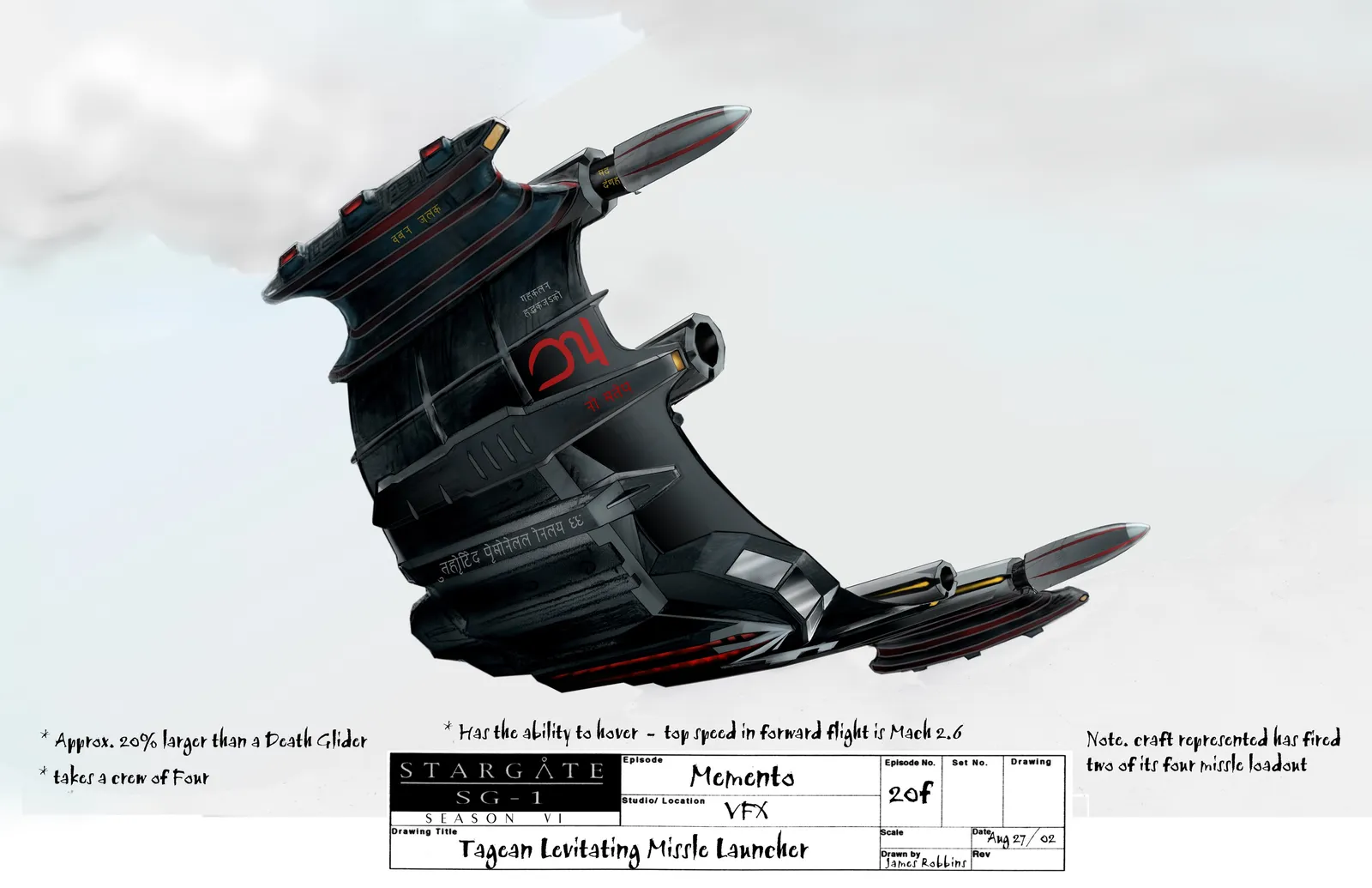 Tangean fighter for #Stargate SG-1's "Memento" Concept art by James Robbins #StargateSG1 #SG1 #ConceptArt #SF #SciFi…