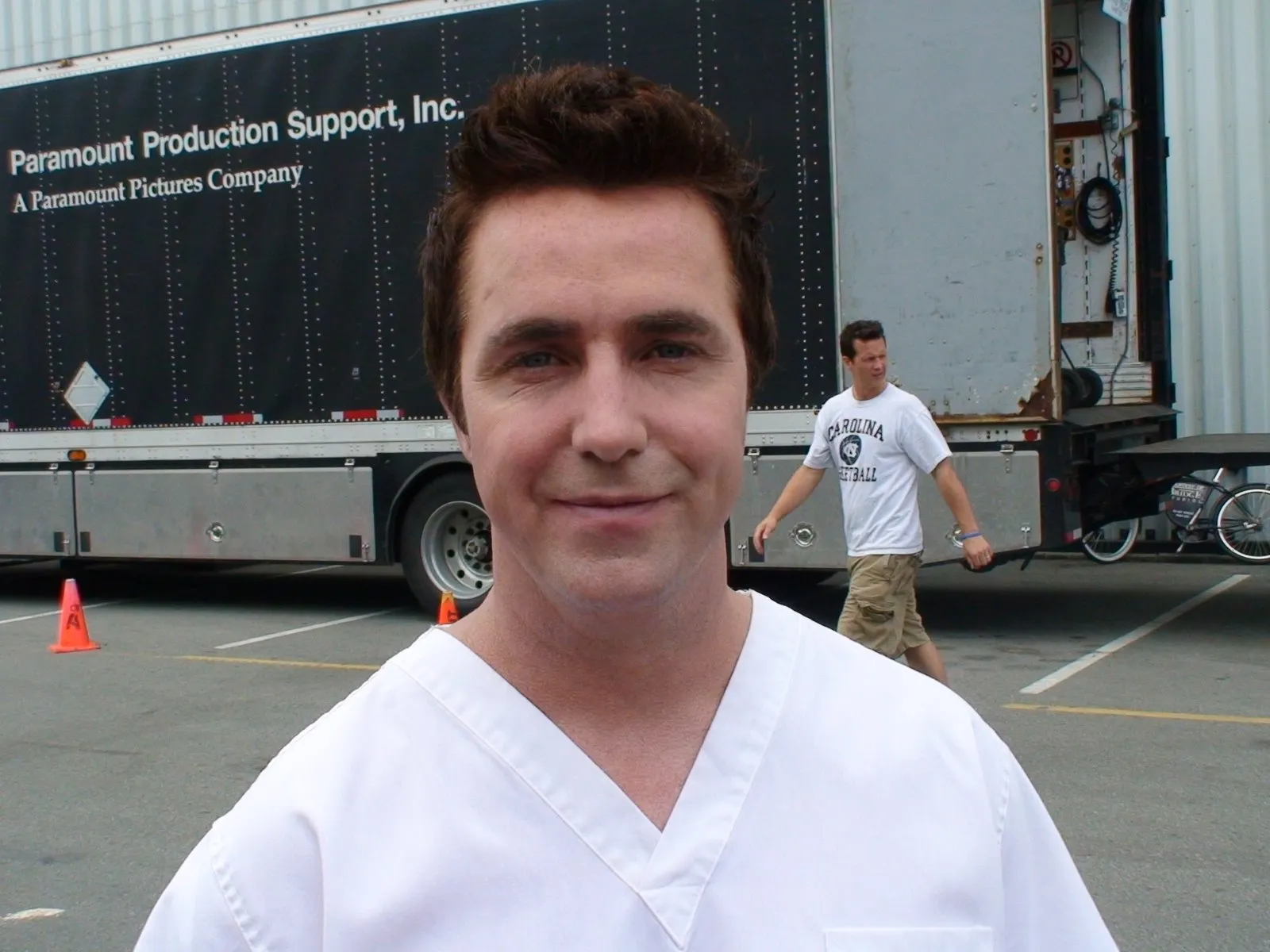 Stargate: Atlantis behind the scenes. @PaulyMcGillion headed to his annual physical. #TestTheDrive