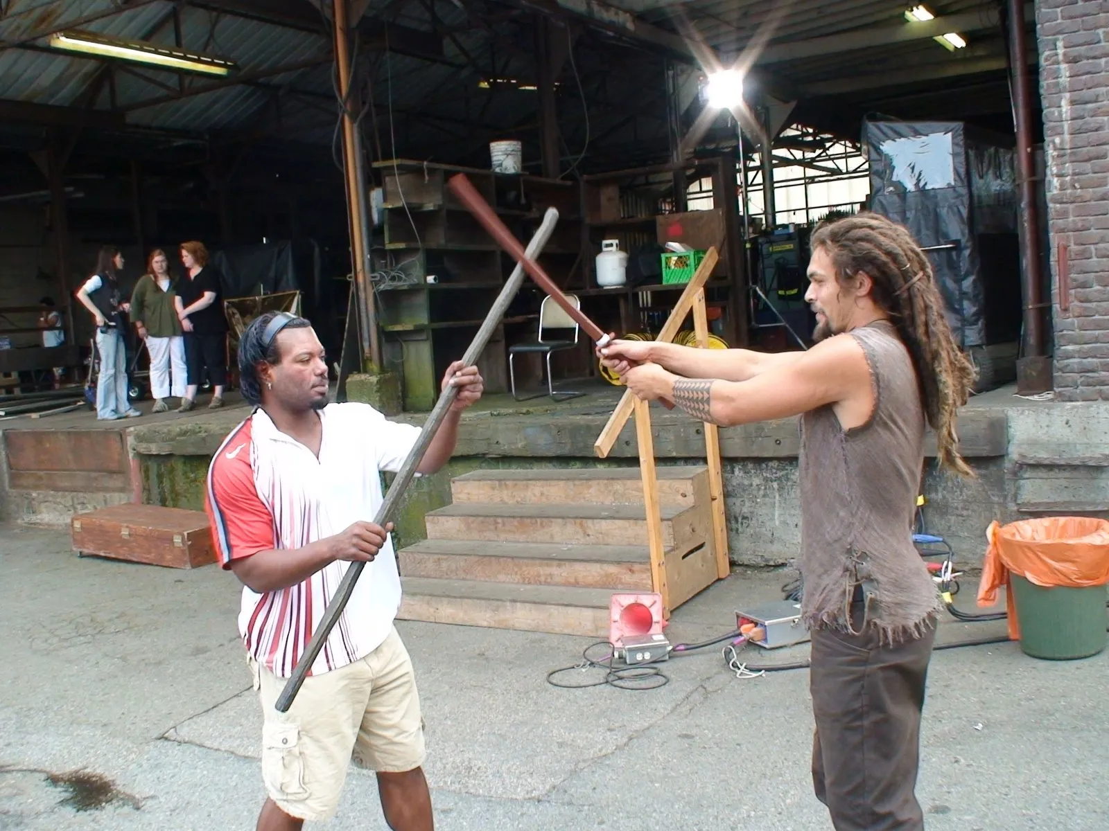 Stargate: Atlantis behind the scenes- "Midway" @iamchrisjudge and Jason Momoa run through their dance moves.…