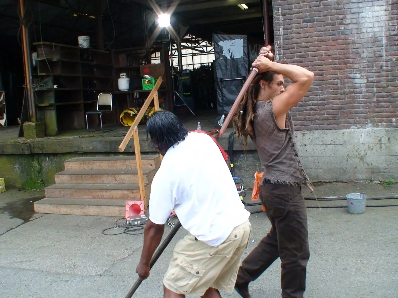 Stargate: Atlantis behind the scenes - "Midway" @IamChrisJudge and Jason Momoa...FIGHT! #TestTheDrive