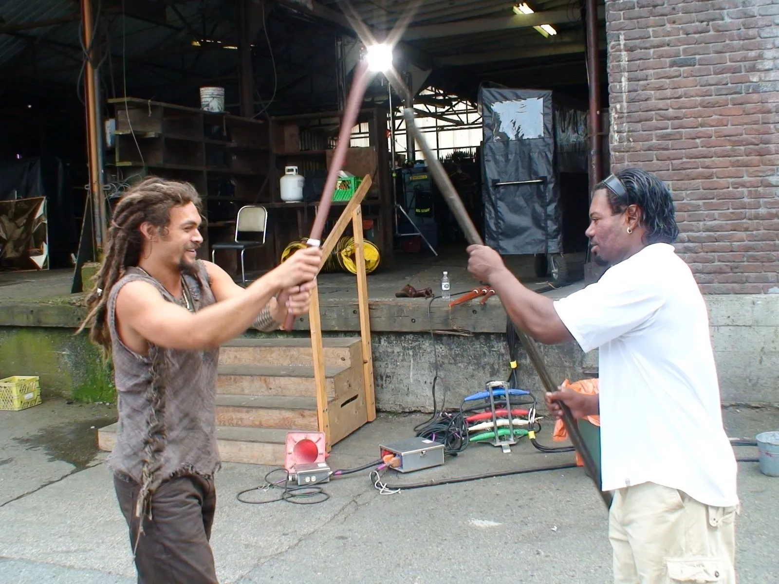 Stargate: Atlantis behind the scenes - "Midway" @IamChrisJudge and Jason Momoa...FIGHT! #TestTheDrive