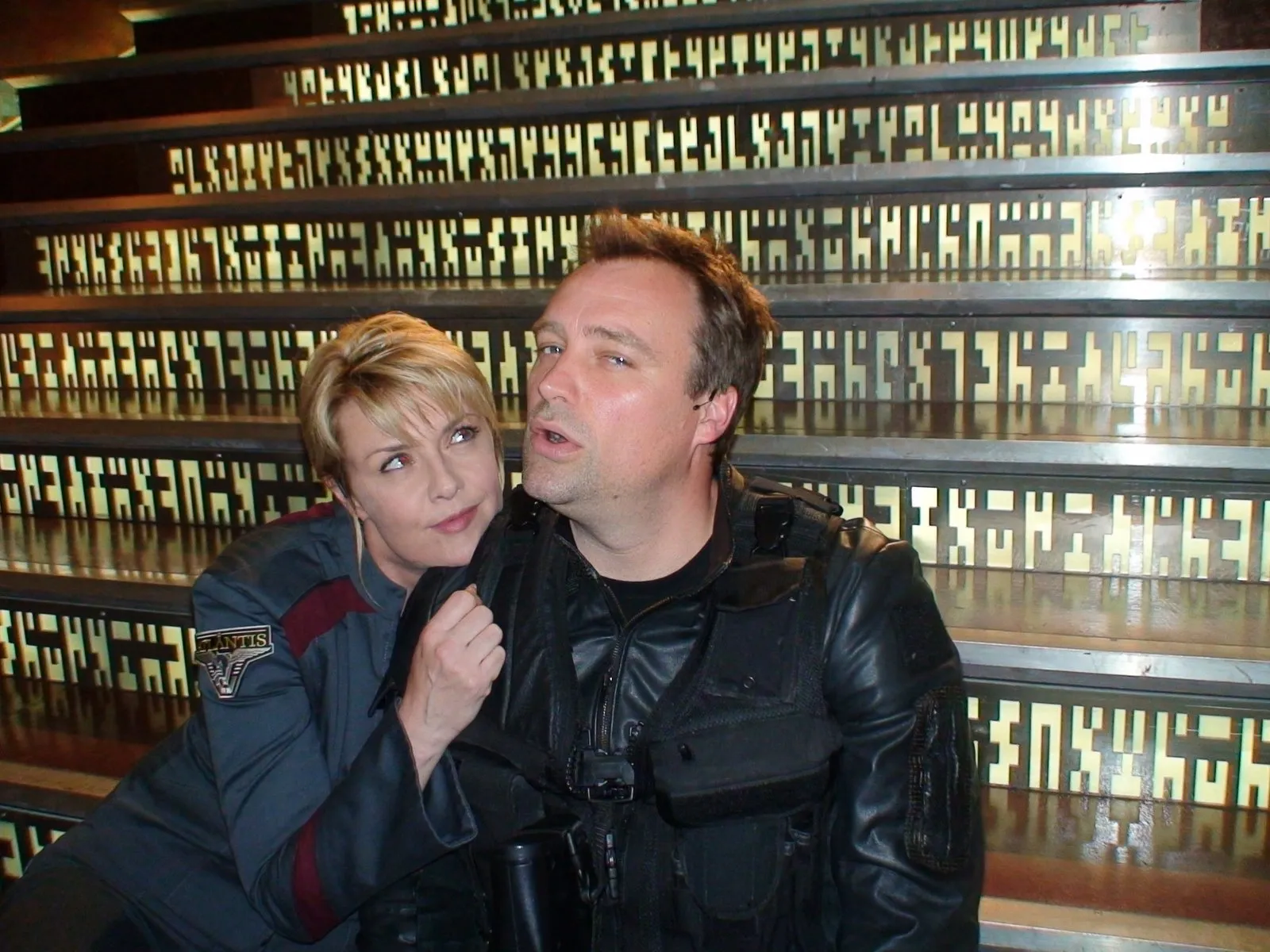 Stargate: Atlantis behind the scenes. Check out these two cuties. @amandatapping @dhewlett #TestTheDrive