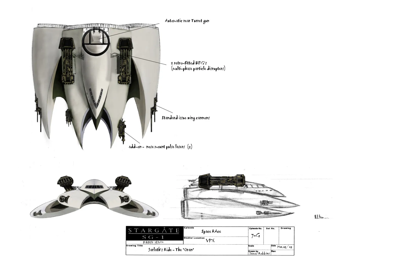 Stargate BTS - "Space Race" concept art by James Robbins Jarlath's ship! @MGMTelevision @MGM_Studios @Stargatecommand…